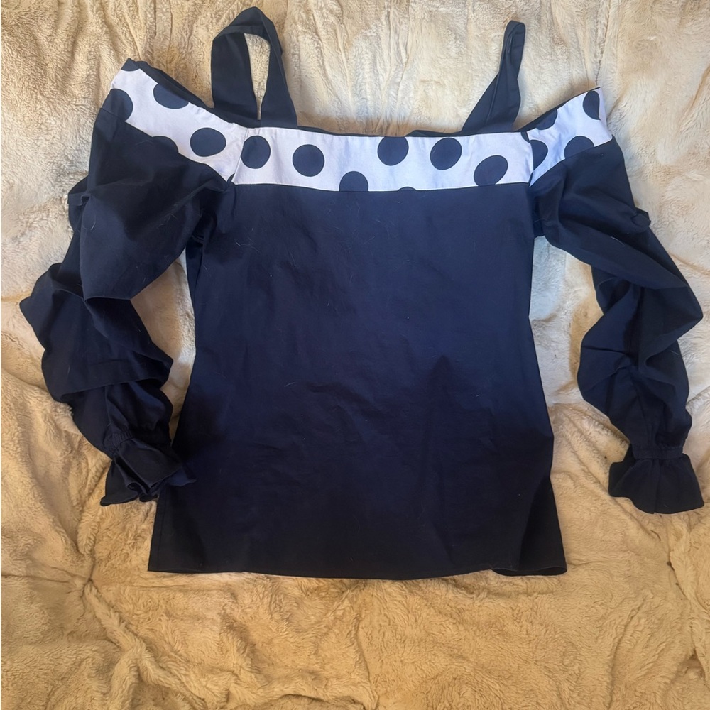 Cute Navy Santo Pratto Top Shirt Size 8 Nice ❤️